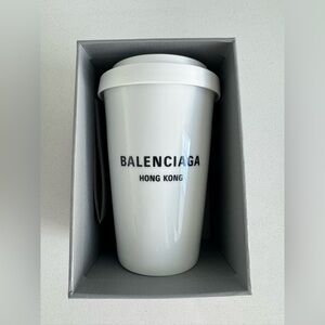 Balenciaga White Logo Travel Cup